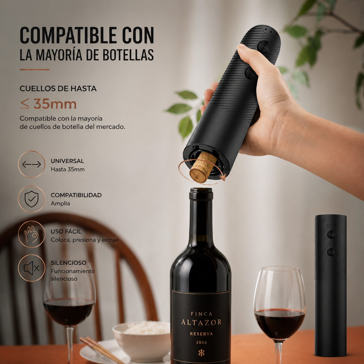 DESTAPA ProCork — Abridor de Vino Eléctrico